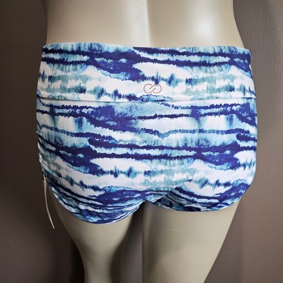 Calia Mid Rise Wide Band  Striped Bikini Swim Bottoms Plus Size - Picture 4 of 10